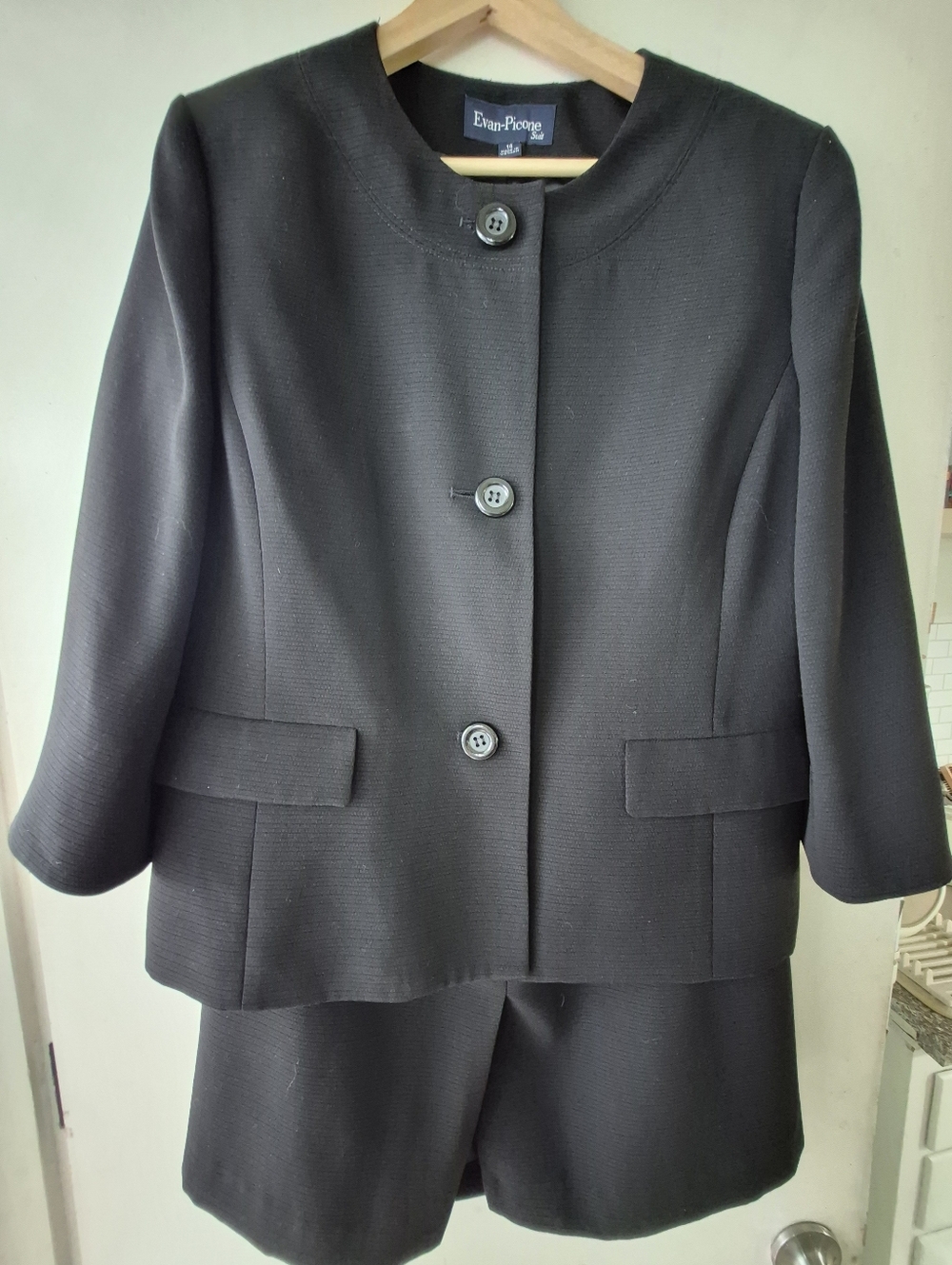 Evan Picone Black Skirt Suit